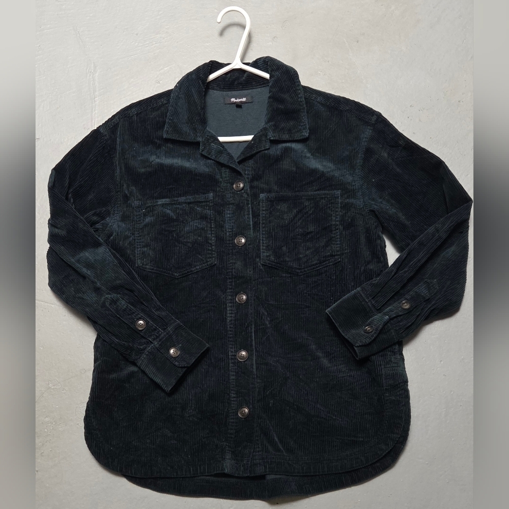 Madewell Emerald Sz S Corduroy Kentwood Oversized Shirt-Jacket - Picture 6 of 11